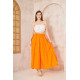 Pasaklı Giyim Kadın Asimetrik 3 Kat Etek Turuncu