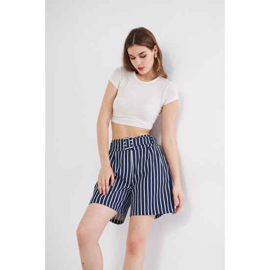 Pasaklı Giyim Kadın Gabardin Mini Şort Lacivert