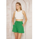 Pasaklı Giyim Kadın Müslin %100 Pamuk Beli Lastikli Şort Yeşil