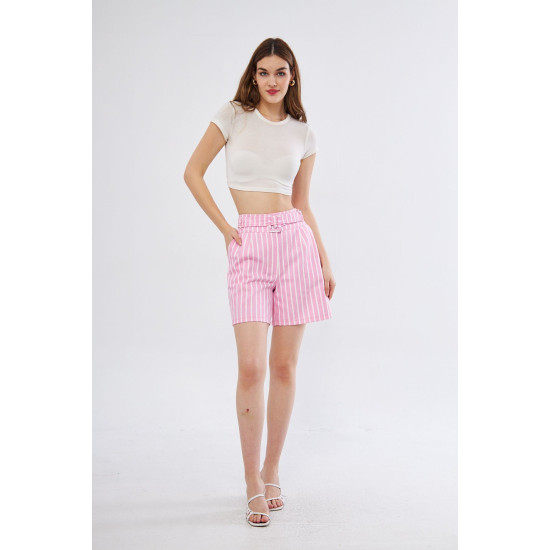 Pasaklı Giyim Kadın Gabardin Mini Şort Pembe