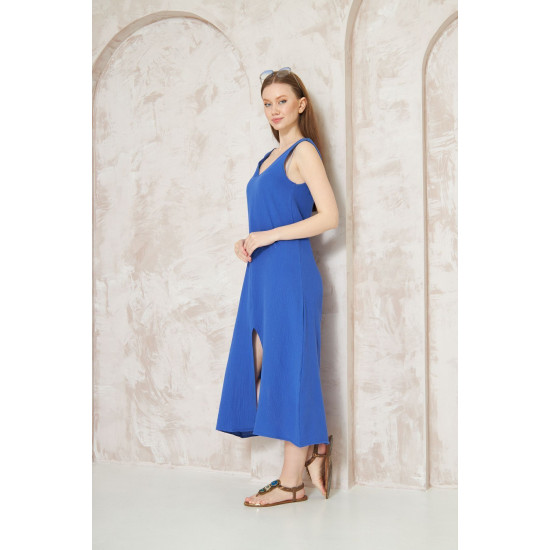 Pasaklı Giyim Kadın %100 Pamuk Müslin Elbise İndigo