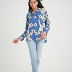 Pasaklı Giyim Kadın Viskon Gömlek 3457286 Mavi