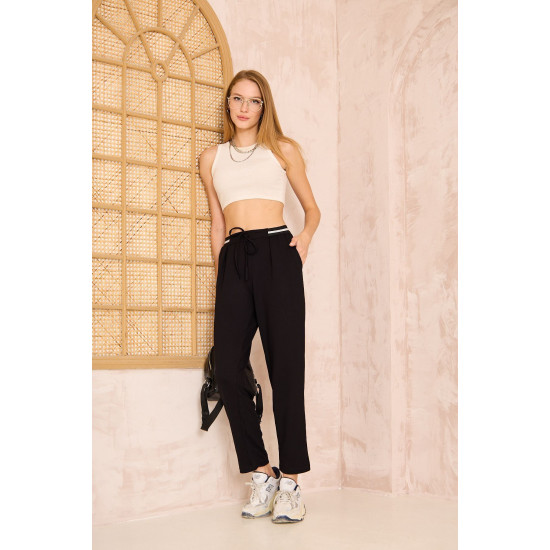 Pasaklı Giyim Kadın Bilek Boy Pantolon-Eşorfman, Siyah