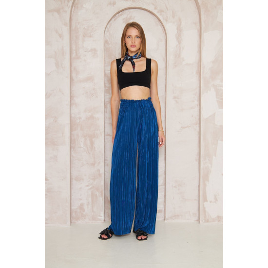 Pasaklı Giyim Bürümcük Örme Pantolon İndigo