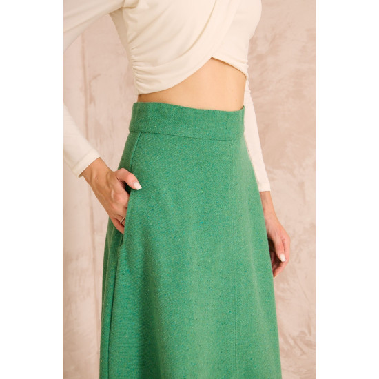 Pasaklı Giyim Kadın Kiloş Kaşe Etek Yeşil