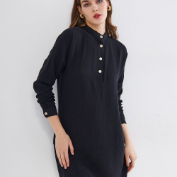 Pasaklı Giyim Kadın Müslin Tunik Gömlek 3520340 Siyah