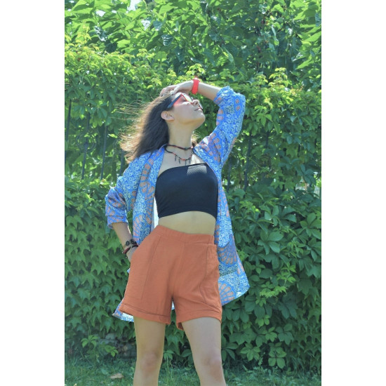 Pasaklı Giyim Kadın Şort Kiremit