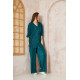 Pasaklı Giyim kadın Piliseli Bürümcük Pantolon Tunik Alt Üst Takım Zümrüt