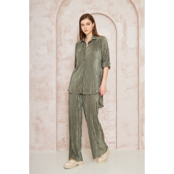 Pasaklı Giyim kadın Piliseli Bürümcük Pantolon Tunik Alt Üst Takım 3573374 Haki