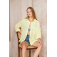 Pasaklı Giyim Kadın Flamlı Keten Gömlek Sarı