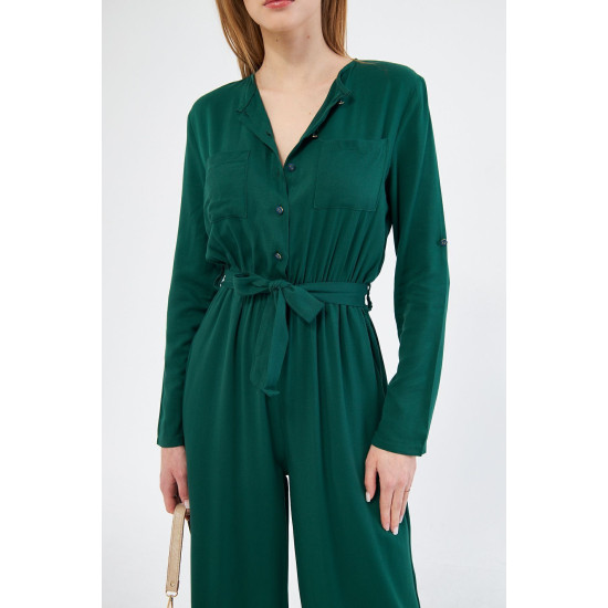 Pasaklı Giyim Kadın Viskon Tulum Zümrüt