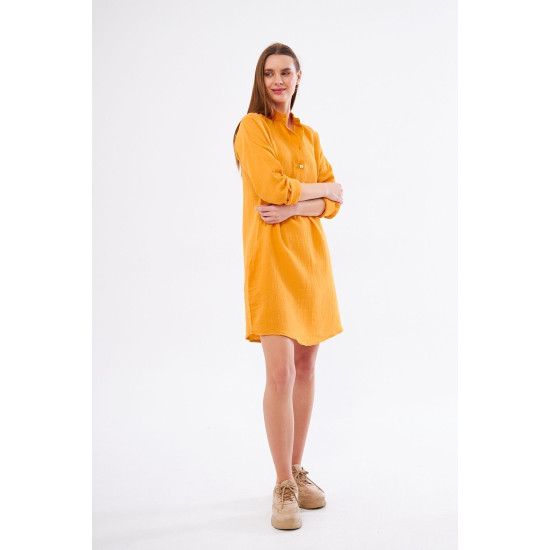 Pasaklı Giyim Kadın Müslin Tunik Gömlek Hardal