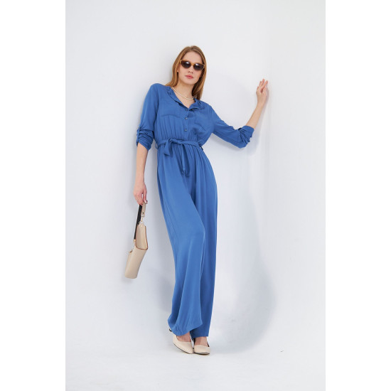 Pasaklı Giyim Kadın Viskon Tulum İndigo