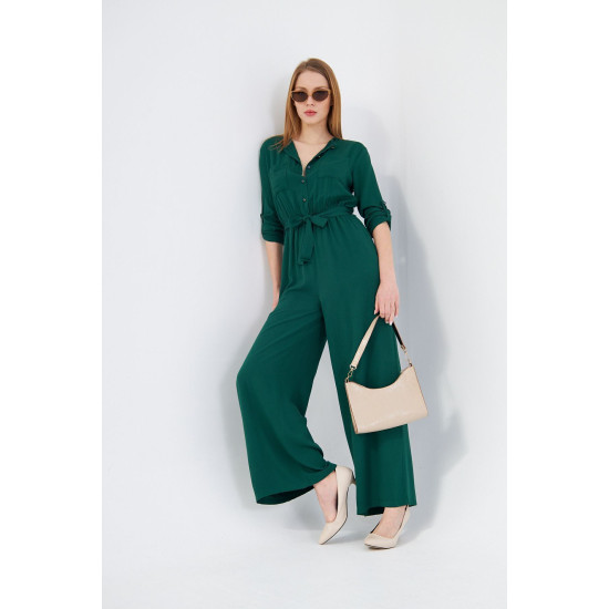 Pasaklı Giyim Kadın Viskon Tulum Zümrüt