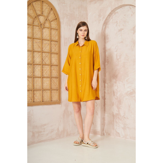Pasaklı Giyim Kadın Tunik Elbise Hardal