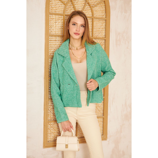 Pasaklı Giyim Kadın Diyaganol Kaşe Ceket Benetton