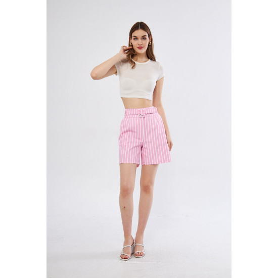 Pasaklı Giyim Kadın Gabardin Mini Şort Pembe