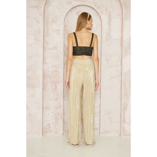 Pasaklı Giyim Bürümcük Örme Pantolon Sarı