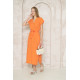 Pasaklı Giyim Kadın %100 Pamuk Müslin Elbise Turuncu