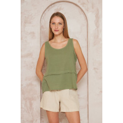 Pasaklı Giyim Kadın Müslin Pis Dikiş Bluz 3423240 Haki