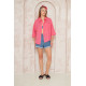 Pasaklı Giyim Kadın Flamlı Keten Gömlek Fuşya