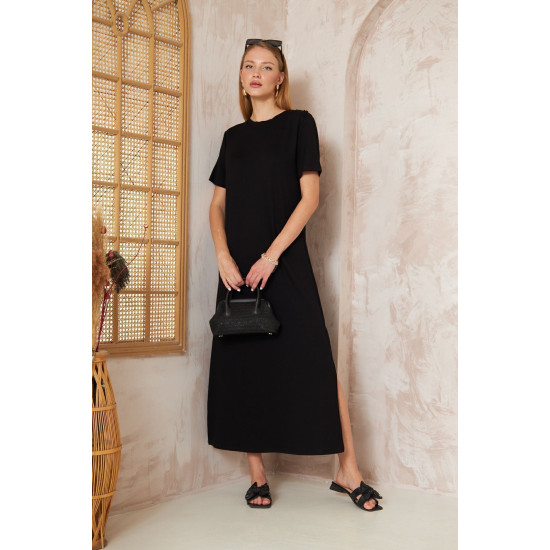 Pasaklı Giyim Kadın Omzu Düğmeli Siyah