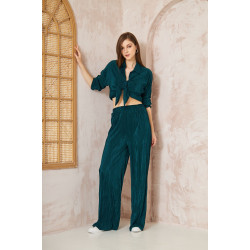 Pasaklı Giyim kadın Piliseli Bürümcük Pantolon Tunik Alt Üst Takım 3573374 Petrol