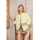 Pasaklı Giyim Kadın Flamlı Keten Gömlek Sarı
