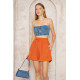 Pasaklı Giyim Kadın Müslin %100 Pamuk Beli Lastikli Şort Turuncu