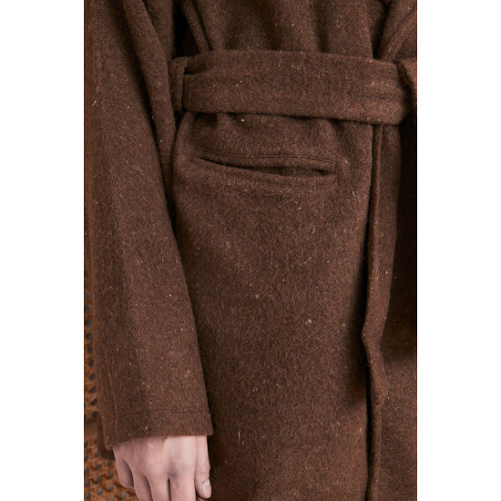 Pasaklı Giyim Kadın Kaşe Kaban Kahverengi