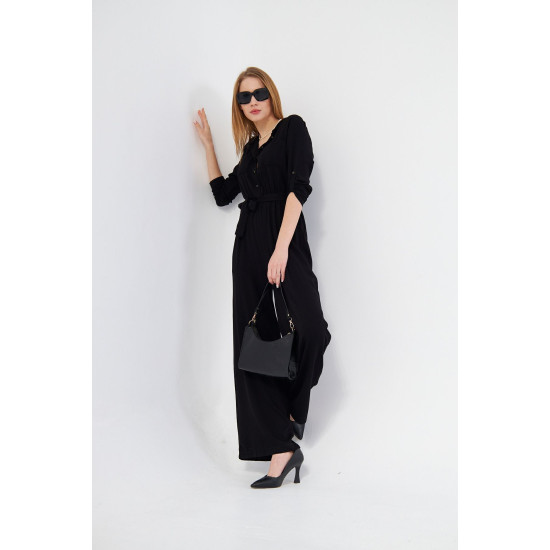 Pasaklı Giyim Kadın Viskon Tulum Siyah