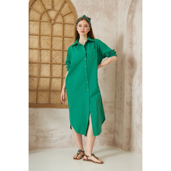 Pasaklı Giyim Kadın Poplin Oversize Tunik-Gömlek Elbise Benetton