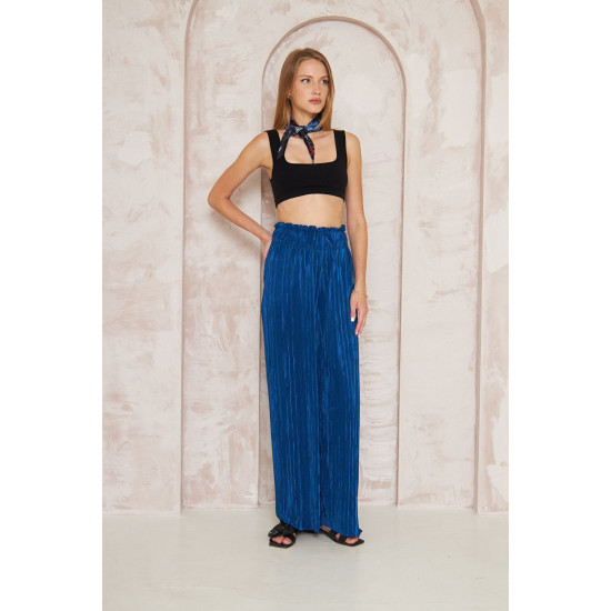 Pasaklı Giyim Bürümcük Örme Pantolon İndigo