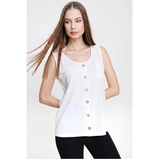 Pasaklı Giyim Kadın Örme Bluz Ekru