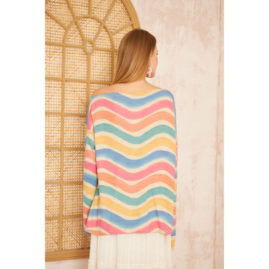 Pasaklı Giyim Kadın Akrilik Kazak Gökkuşağı