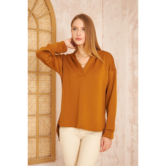 Pasaklı Giyim Kadın Kapüşonlu Sweatshirt Kahverengi
