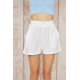 Pasaklı Giyim Kadın Müslin %100 Pamuk Beli Lastikli Şort Beyaz