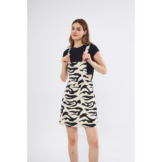 Pasaklı Giyim Kadın Gabardin Salopet Mini Elbise Siyah