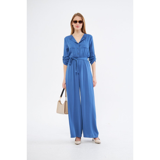 Pasaklı Giyim Kadın Viskon Tulum İndigo