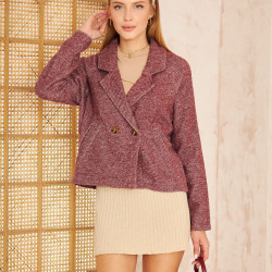 Pasaklı Giyim Kadın Diyaganol Kaşe Ceket 3529341 Bordo