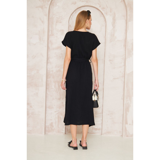 Pasaklı Giyim Kadın %100 Pamuk Müslin Elbise Siyah