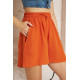 Pasaklı Giyim Kadın Müslin %100 Pamuk Beli Lastikli Şort Turuncu