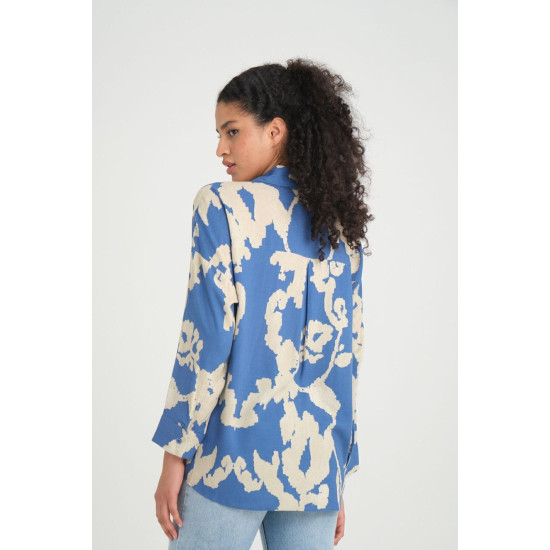 Pasaklı Giyim Kadın Viskon Gömlek Mavi