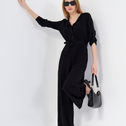 Pasaklı Giyim Kadın Viskon Tulum 3297500 Siyah