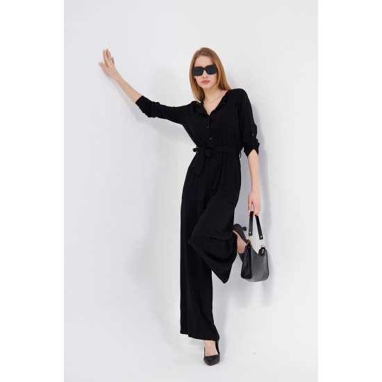 Pasaklı Giyim Kadın Viskon Tulum Siyah