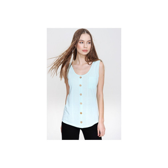 Pasaklı Giyim Kadın Örme Bluz Suyeşili