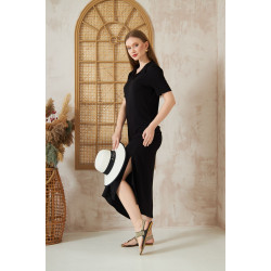 Pasaklı Giyim Kadın Polo Yaka Elbise 3525275 Siyah