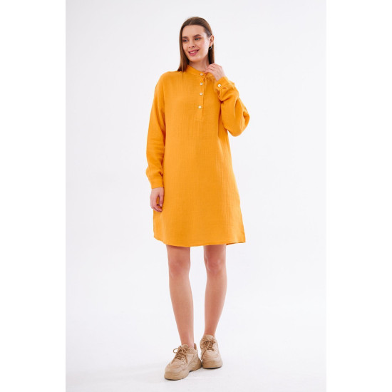 Pasaklı Giyim Kadın Müslin Tunik Gömlek Hardal