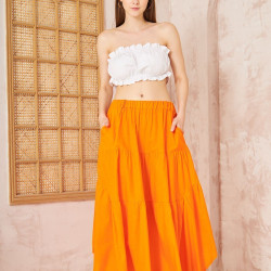 Pasaklı Giyim Kadın Asimetrik 3 Kat Etek 3574300 Turuncu