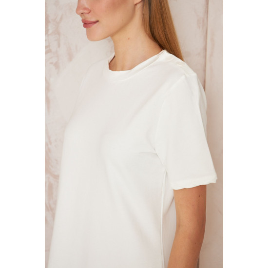 Pasaklı Giyim Kadın Omzu Düğmeli Beyaz